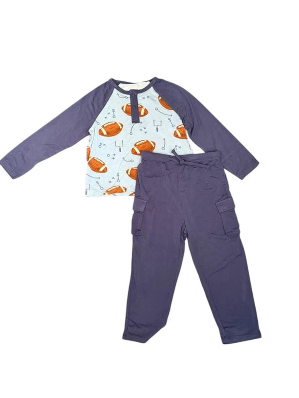18-24M Angel Dear Football Daywear Bamboo Set NWT